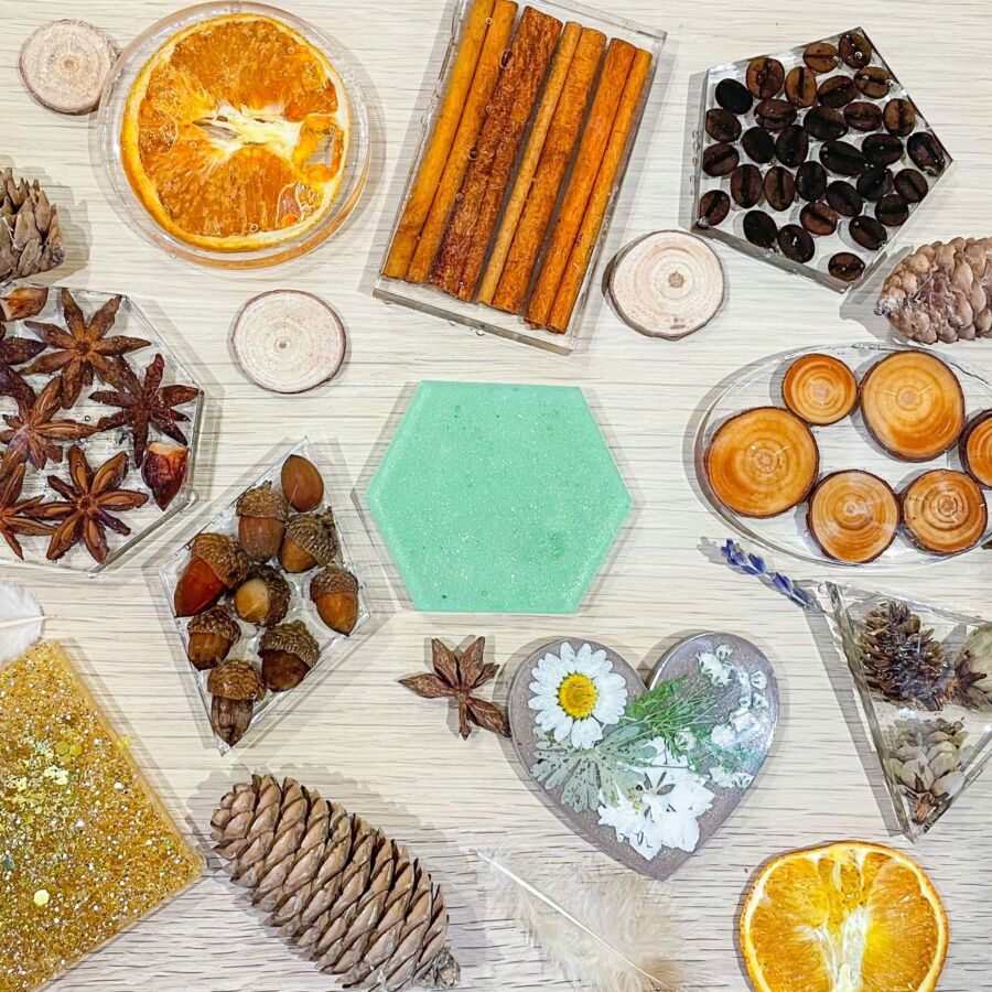 Love Teach Play Resin | Autumn Chunky Sensory Shapes - Tinker Tray Play